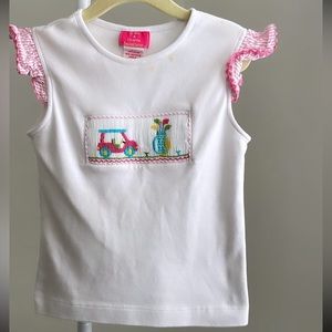Golf smocked girls top